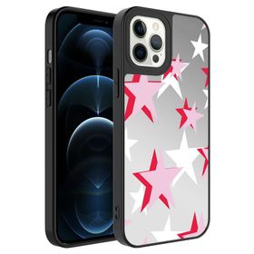Zore Apple iPhone 12 Pro Max Aynalı Desenli Kamera Korumalı Parlak Mirror Kapak Kılıf