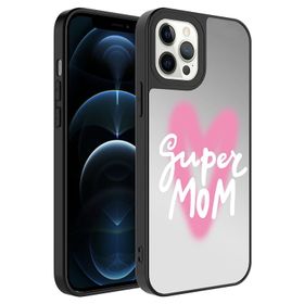 Zore Apple iPhone 12 Pro Max Aynalı Desenli Kamera Korumalı Parlak Mirror Kapak Kılıf