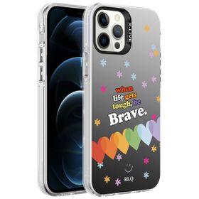 Zore Apple iPhone 12 Pro Max Desenli Silver Sert Kapak Kılıf