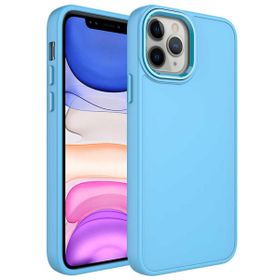 Zore Apple iPhone 12 Pro Max Metal Çerçeve Buton Tasarımlı Silikon Luna Kapak Kılıf