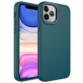Zore Apple iPhone 12 Pro Max Metal Çerçeve Buton Tasarımlı Silikon Luna Kapak Kılıf
