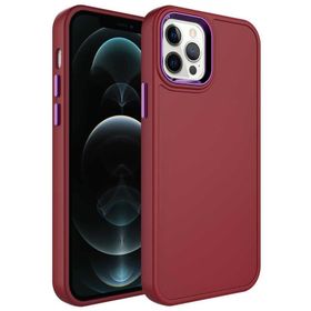 Zore Apple iPhone 12 Pro Max Metal Çerçeve ve Buton Tasarımlı Sert Botox Kapak Kılıf