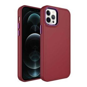 Zore Apple iPhone 12 Pro Max Metal Çerçeve ve Buton Tasarımlı Sert Botox Kapak Kılıf