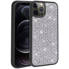 Zore Apple iPhone 12 Pro Max Parlak Taşlı Tasarım Ston Kapak Kılıf