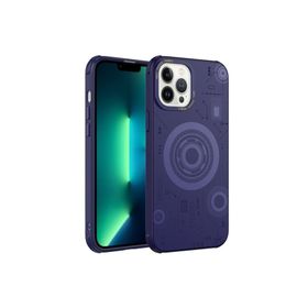 Zore Apple iPhone 12 Pro Max Uyumlu Derin Mor Wireless Şarj Özellikli Desenli Hot Kapak Kılıf
