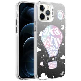 Zore Apple iPhone 12 Pro Max Uyumlu Desenli Silver Sert Kapak Balon Cep Telefonu Kılıfı