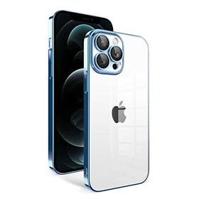 Zore Apple iPhone 12 Pro Max Uyumlu Kamera Korumalı Renkli Çerçeveli Garaj Kapak Mavi Açık Cep Telefonu Kılıfı