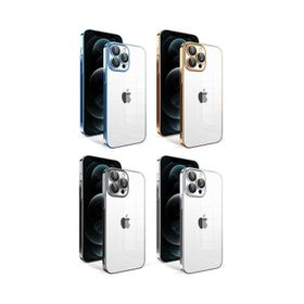 Zore Apple iPhone 12 Pro Max Uyumlu Kamera Korumalı Renkli Çerçeveli Garaj Kapak Mavi Açık Cep Telefonu Kılıfı