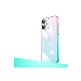 Zore Apple iPhone 12 Pro Max Uyumlu Parlak Renk Geçişli Kamera Korumalı Senkron Kapak Pembe Mavi Cep Telefonu Kılıfı