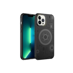 Zore Apple iPhone 12 Pro Max Uyumlu Siyah Wireless Şarj Özellikli Desenli Hot Kapak Kılıf