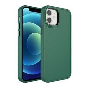 Zore Apple iPhone 12 Pro Metal Çerçeve Buton Tasarımlı Sert Botox Kapak Kılıf