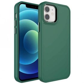 Zore Apple iPhone 12 Pro Metal Çerçeve Buton Tasarımlı Sert Botox Kapak Kılıf