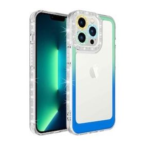 Zore Apple iPhone 12 Pro Simli ve Renk Geçiş Tasarımlı Lens Korumalı Park Kapak Kılıf