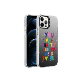 Zore Apple iPhone 12 Pro Uyumlu Desenli Silver Sert Kapak You Cep Telefonu Kılıfı