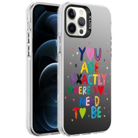 Zore Apple iPhone 12 Pro Uyumlu Desenli Silver Sert Kapak You Cep Telefonu Kılıfı