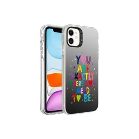 Zore Apple iPhone 12 Pro Uyumlu Desenli Silver Sert Kapak You Cep Telefonu Kılıfı