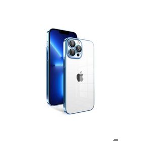 Zore Apple iPhone 12 Pro Uyumlu Kamera Korumalı Renkli Çerçeveli Garaj Kapak Mavi Açık Cep Telefonu Kılıfı