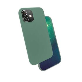 Zore Apple iPhone 12 Uyumlu Koyu Yeşil Silk Silikon Kılıf