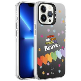 Zore Apple iPhone 13 Pro Desenli Silver Sert Kapak Kılıf