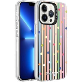 Zore Apple iPhone 13 Pro Desenli Silver Sert Kapak Kılıf