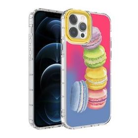 Zore Apple Iphone 13 Pro Kamera Korumalı Renkli Desenli Sert Korn Silikon Cep Telefonu Kılıfı