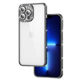 Zore Apple Iphone 13 Pro Kamera Korumalı Taşlı Mina Kapak Kılıf