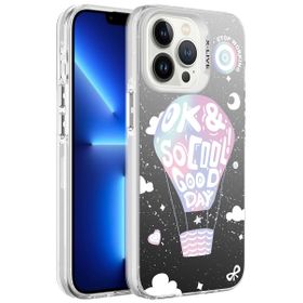 Zore Apple iPhone 13 Pro Max Desenli Silver Sert Kapak Kılıf