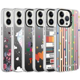 Zore Apple iPhone 13 Pro Max Desenli Silver Sert Kapak Kılıf