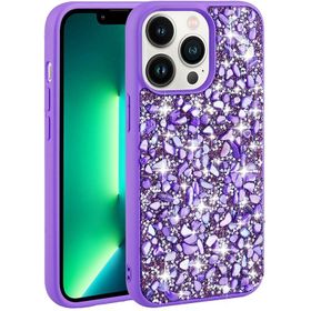 Zore Apple iPhone 13 Pro Max Parlak Taşlı Tasarım Linea Kapak Kılıf