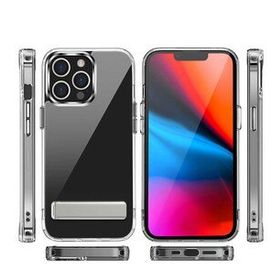 Zore Apple iPhone 13 Pro Max Standlı Şeffaf Silikon L-Stand Kapak Kılıf
