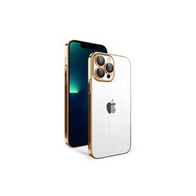 Zore Apple iPhone 13 Pro Max Uyumlu Gold Kamera Korumalı Renkli Çerçeveli Garaj Kapak Kılıf