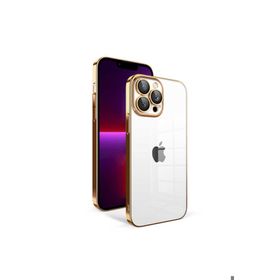Zore Apple iPhone 13 Pro Max Uyumlu Gold Kamera Korumalı Renkli Çerçeveli Garaj Kapak Kılıf