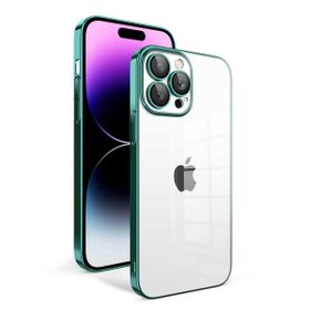 Zore Apple iPhone 13 Pro Max Uyumlu Koyu Yeşil Kamera Korumalı Renkli Çerçeveli Garaj Kapak Kılıf