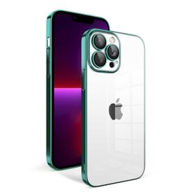 Zore Apple iPhone 13 Pro Max Uyumlu Koyu Yeşil Kamera Korumalı Renkli Çerçeveli Garaj Kapak Kılıf