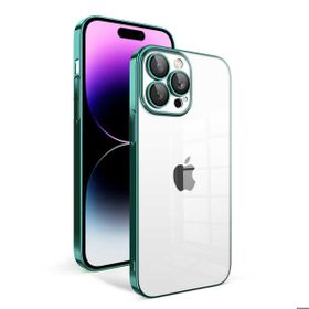 Zore Apple iPhone 13 Pro Max Uyumlu Koyu Yeşil Kamera Korumalı Renkli Çerçeveli Garaj Kapak Kılıf