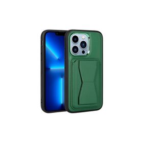Zore Apple iPhone 13 Pro Max Uyumlu Koyu Yeşil Kartlıklı Standlı ​Pu Deri Memo Kapak Kılıf
