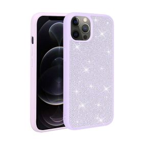 Zore Apple iPhone 13 Pro Max Uyumlu Lila Parlak Taşlı Tasarım Ston Kapak Kılıf