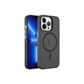 Zore Apple iPhone 13 Pro Max Uyumlu Magsafe Şarj Özellikli Buzlu Transparan C-Pro Sert Kapak Siyah Kılıf