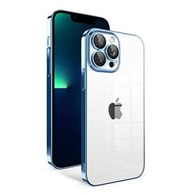 Zore Apple iPhone 13 Pro Max Uyumlu Mavi Açık Kamera Korumalı Renkli Çerçeveli Garaj Kapak Kılıf
