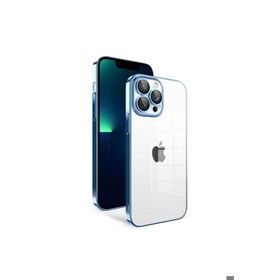 Zore Apple iPhone 13 Pro Max Uyumlu Mavi Açık Kamera Korumalı Renkli Çerçeveli Garaj Kapak Kılıf