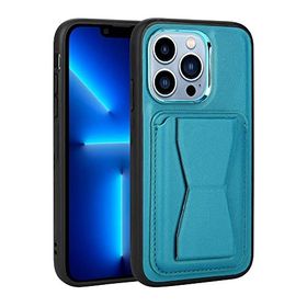 Zore Apple iPhone 13 Pro Max Uyumlu Mavi Kartlıklı Standlı ​Pu Deri Memo Kapak Kılıf