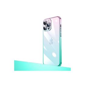 Zore Apple iPhone 13 Pro Max Uyumlu Pembe Mavi Parlak Renk Geçişli Kamera Korumalı Senkron Kapak Kılıf