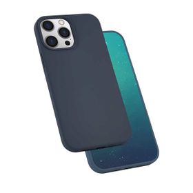 Zore Apple iPhone 13 Pro Max Uyumlu Silk Silikon Lacivert Kılıf