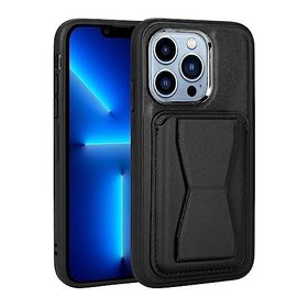 Zore Apple iPhone 13 Pro Max Uyumlu Siyah Kartlıklı Standlı ​Pu Deri Memo Kapak Kılıf