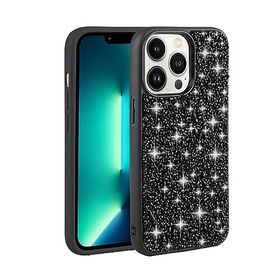 Zore Apple iPhone 13 Pro Max Uyumlu Siyah Parlak Taşlı Tasarım Linea Kapak Kılıf