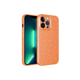 Zore Apple iPhone 13 Pro Max Uyumlu Turuncu Kamera Korumalı Simli Lüks Koton Kapak Kılıf