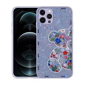 Zore Apple iPhone 13 Pro Uyumlu Lilac Bear Desenli Sert Silikon Mumila Kapak Kılıf