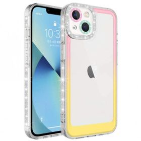 Zore Apple iPhone 13 Simli Renk Geçiş Tasarımlı Lens Korumalı Park Kapak Kılıf