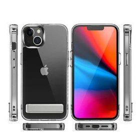 Zore Apple Iphone 13 Standlı Şeffaf L-Stand Silikon Cep Telefonu Kılıfı