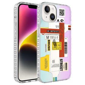 Zore Apple iPhone 13 Uyumlu Airbag Kenarlı Renkli Desenli Silikon Elegans Kapak NO2 Kılıf